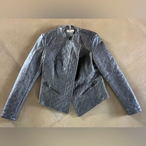 Gorgeous ABS Allen Schwartz Embroidered Faux Leather Jacket